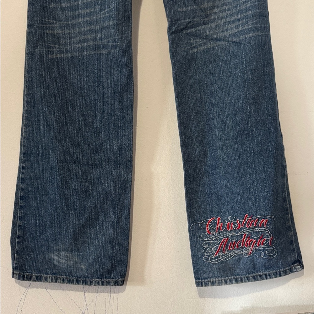 Christian Audigier Skull Embroidered Jeans / Y2K / 36-38 (Tag Cut) - Picture 2 of 14